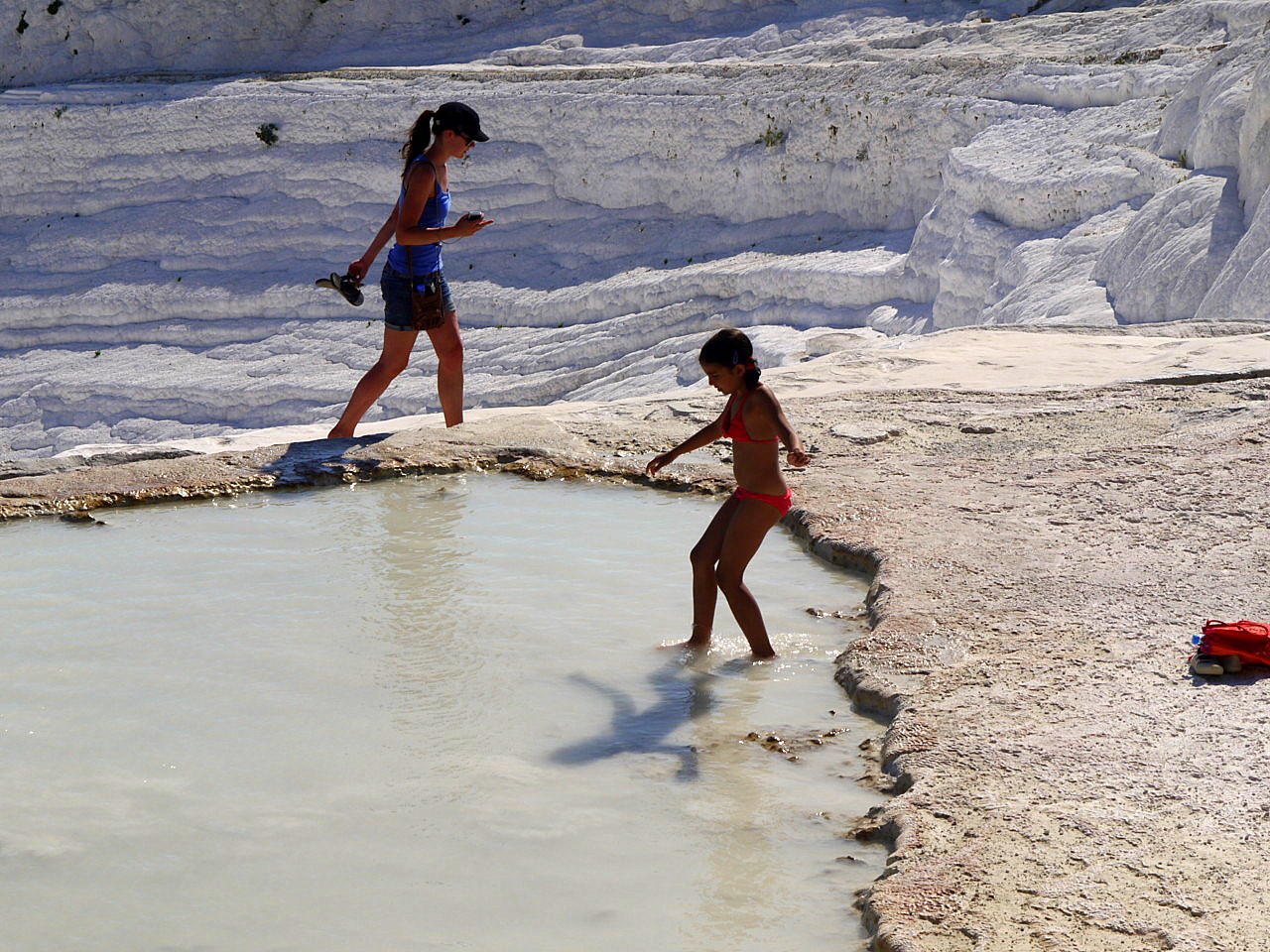 The calcium travertines at Pamukkale